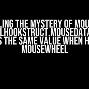 Unraveling the Mystery of MouseHook: Why MSLLHOOKSTRUCT.mouseData Always Returns the Same Value When Handling MouseWheel